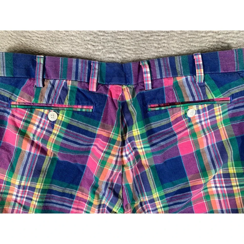 Polo Ralph Lauren Shorts Men's 32 Blue Pink India Madras Plaid 9
